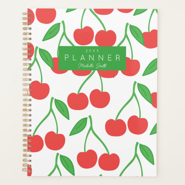 Preppy Modern Cherry Motif Planificateur personnal (Devant)