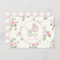Preppy Southern Rose Girl Carte de remerciements f