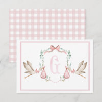 Preppy Sud rose fille Carte de remerciements