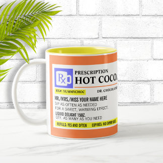 Prescription amusante Mug de cacao chaud