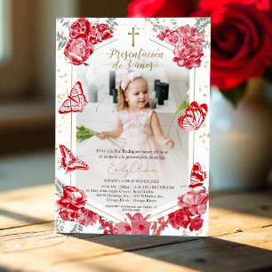 Presentación 3 años Photo Invitation Papillon