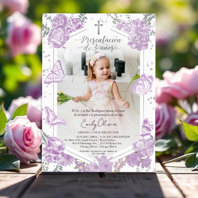 Presentación 3 años Photo Invitation Papillon (Créateur téléchargé)