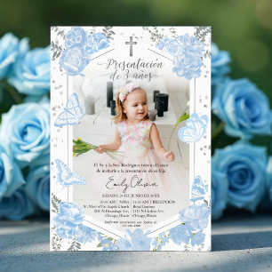 Presentación 3 años Photo Invitation Papillon