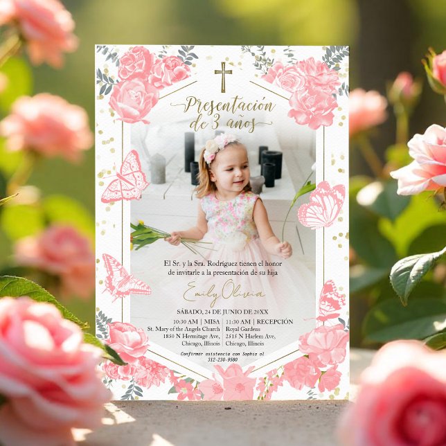 Presentación 3 años Photo Invitation Papillon (Créateur téléchargé)