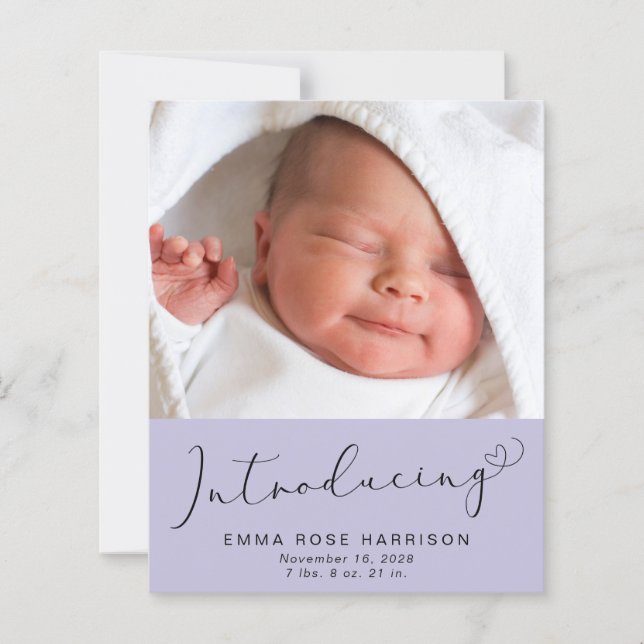 Présentation de photos Faire-part de naissance vio (Devant)