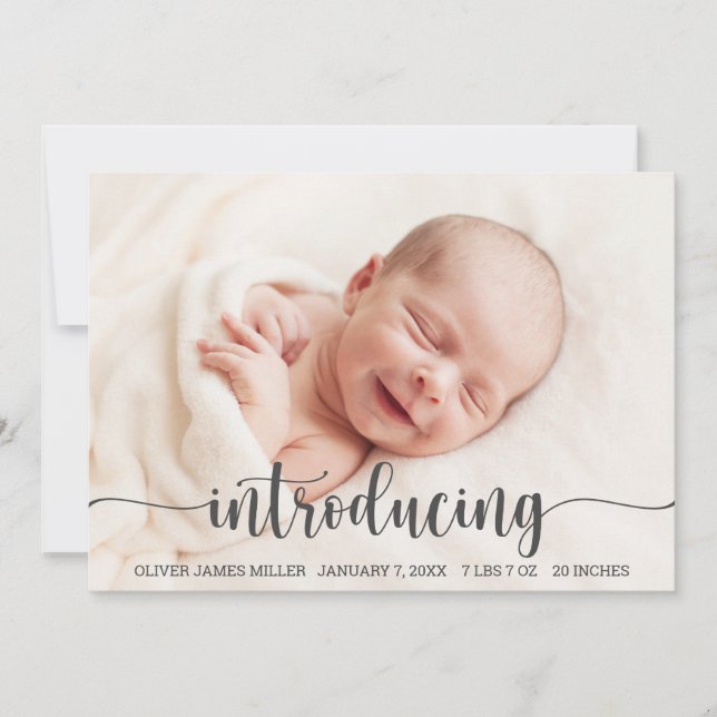 Présentation du bébé - Carte photo Faire-part de n (Devant)