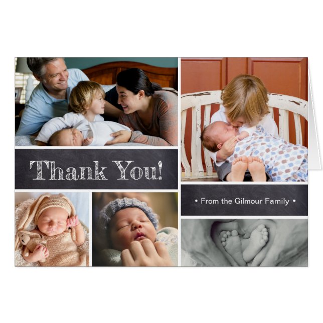 Présentation du deuxième Merci de photos de bébé (Devant Horizontal)