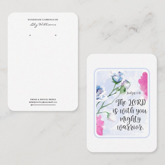 Présentoir à cartes pour boucles d'oreilles de ver (Devant / Derrière)