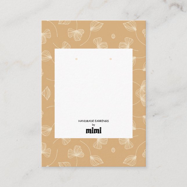 Présentoir de carte de visite pour boucles d'oreil (Devant)