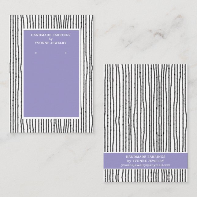 Présentoir de cartes de visite pour boucles d'orei (Devant / Derrière)