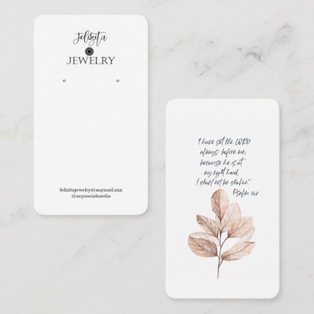 Présentoir de cartes de visite pour boucles d'orei (Devant / Derrière)