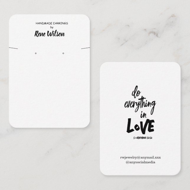 Présentoir de cartes de visite pour boucles d'orei (Devant / Derrière)