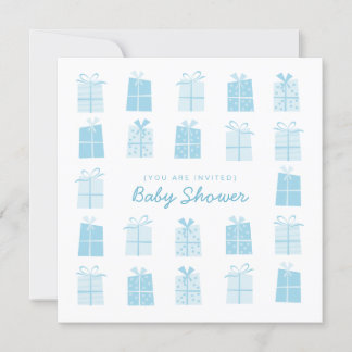 Présents bleus (Garçon) invitation Baby shower