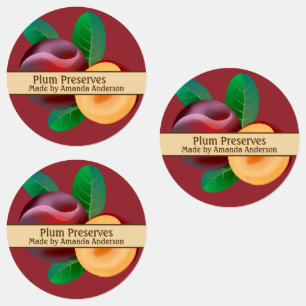 Préservations de prune Étiquette alimentaire circu