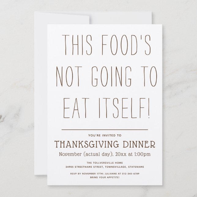 Presque Exaspéré Thanksgiving Holiday Invitation (Devant)