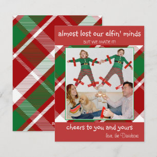 "Presque perdu la tête d'elfe" Carte de Noël drôle