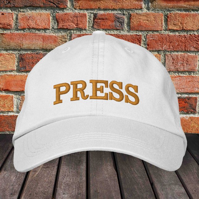 PRESSE brodée casquette de baseball or / casquette (Créateur téléchargé)