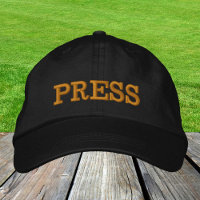 PRESSE brodée casquette de baseball or / casquette