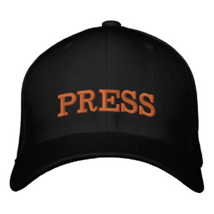 PRESSE brodée casquette de baseball or / noir