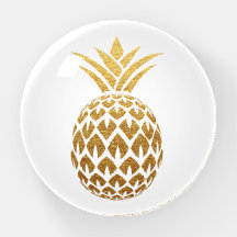 Ananas blanc pailleté or élégant