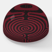 Black Circle Labyrinth (Maroon) Art fin