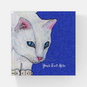 Fournitures De Bureau Chat Yeux Bleus Zazzle Fr