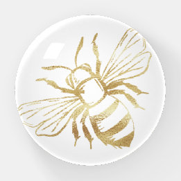 Presse-papiers Cute Little Golden Bee Glass Papier
