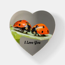 Ladybugs Heart Formé Paperweight