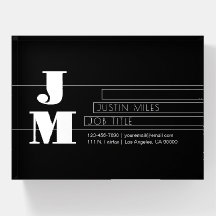 Monogramme noir et blanc rétro-moderne personnalis