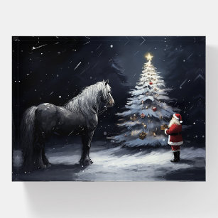 Presse-papiers Nuit silencieuse - Beau cheval et Noël Père Noël