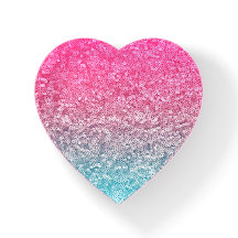 Parties scintillant rose et bleu Faux Coeur modern
