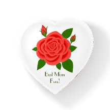 Poids en papier Rose rouge avec boutons