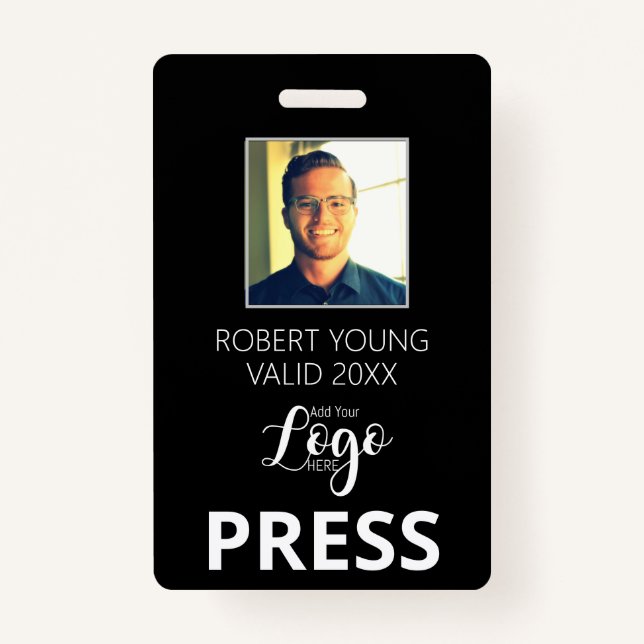PRESSE personnalisée - Carte photo - Nom ID Badge (Devant)