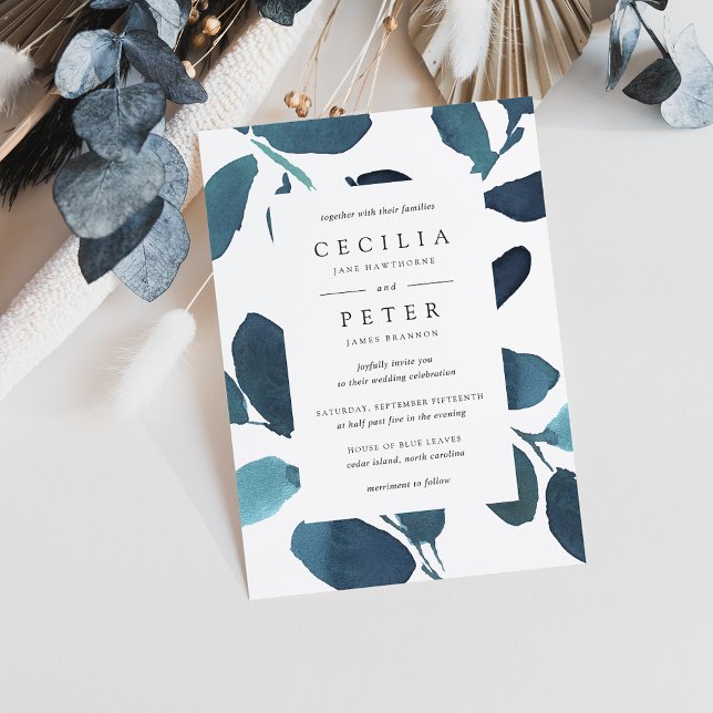Pressed Botanical Wedding Invitation | Azure (Créateur téléchargé)