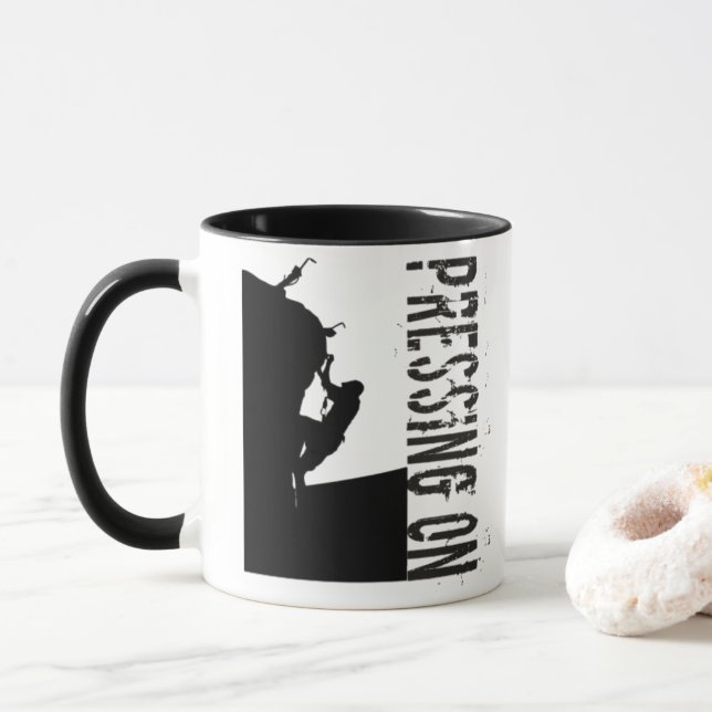 Presser Sur Philippians 3:14 Rock Climber Mug (Avec donut)
