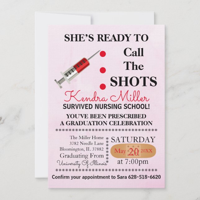 Prêt À Appeler Le Invitation De Diplôme Shots (Devant)
