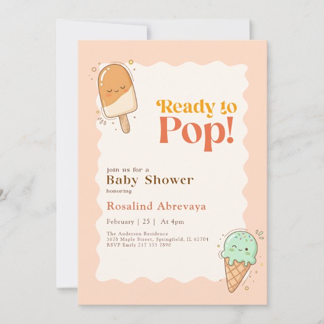 Prêt à éclater Invitation de Baby Shower d'été ave (Devant)