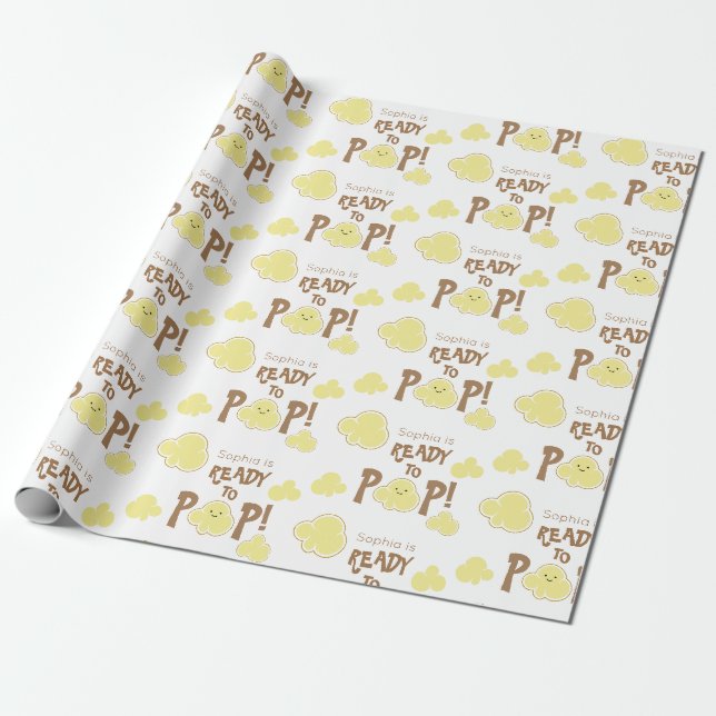 Prêt à éclater Mignon papier cadeau Baby Shower (Déroulé)