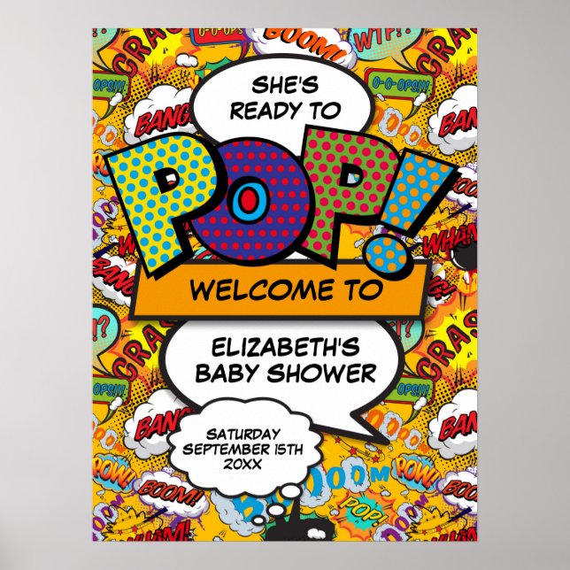 Prêt à faire du Baby shower pop Affiche de bienven (Devant)