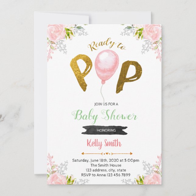 Prêt à lancer une invitation de baby shower (Devant)