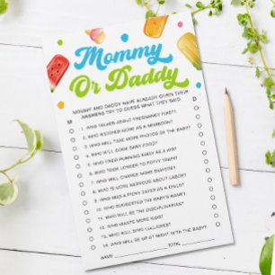 Prêt à pop Baby shower Devinez qui jeu