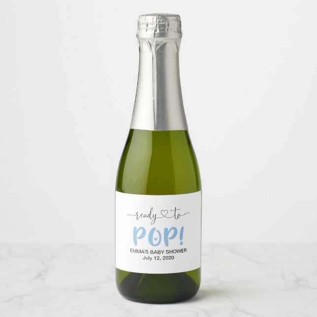 Prêt À Pop Blue Mini Sparkling Étiquette bouteille (Devant)