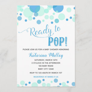 Prêt à pop ! Invitation Baby shower garçon