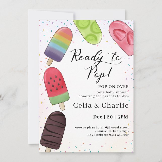 Prêt à pop Popsicle Baby shower Invitation (Devant)