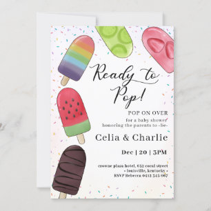 Prêt à pop Popsicle Baby shower Invitation