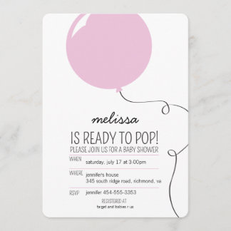 Prêt à pop rose Baby shower fille Invitation