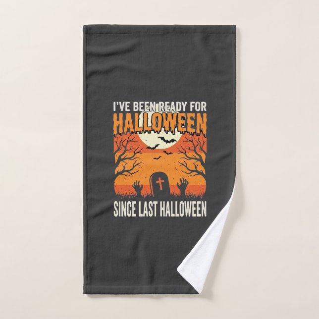 Prêt pour la conception de cimetière d'Halloween_1 (Serviette à main)
