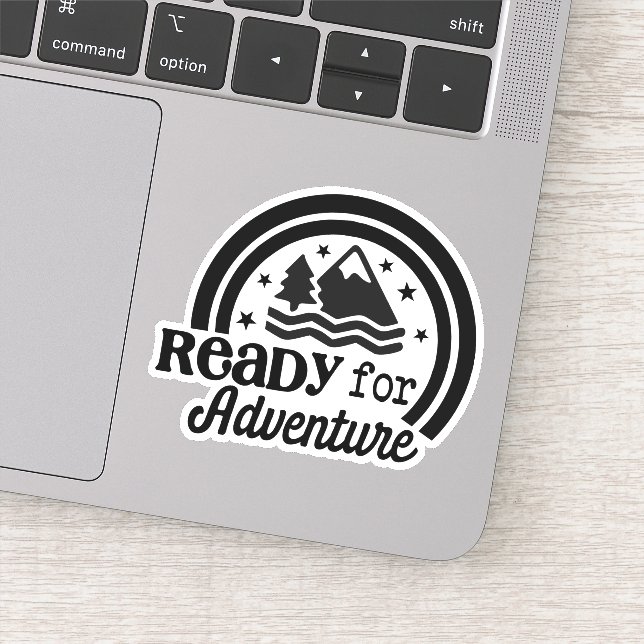 Prêt pour l'aventure Dehors Die Cut Sticker (Détail)