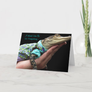 Prêter Une Carte De Voeux Alligator Main