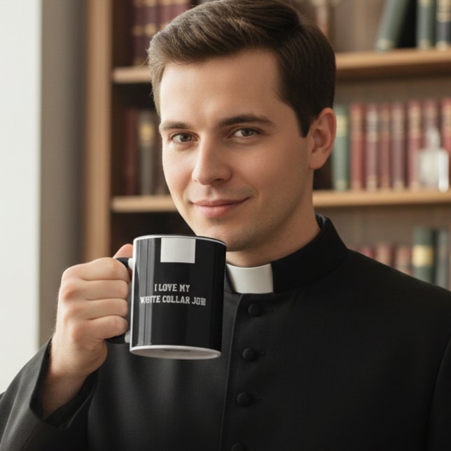 Prêtre catholique clergé noir Collar Mug religieus (Créateur téléchargé)